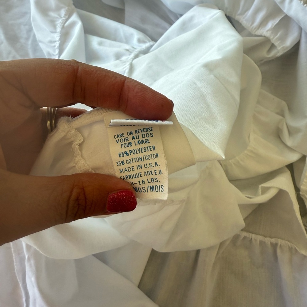 White tiered vintage baby christening baptismal gown with lace- 6mo - Picture 6 of 7